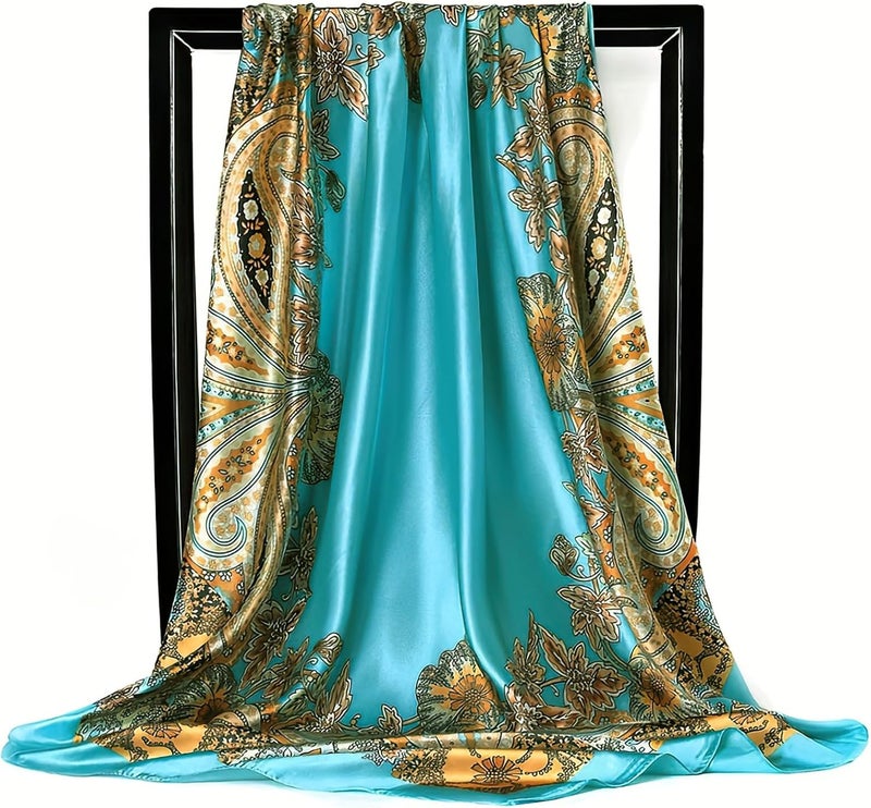 vimate 35" Square Silk Like Head Scarf - Women's Fashion Silk Feeling Scarf for Hair Wrapping and Sleeping at Night. - Image 5